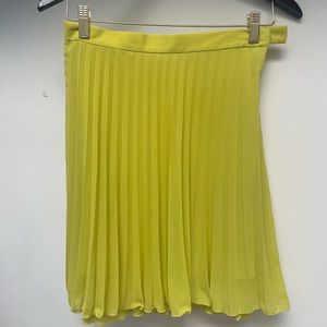 & Other Stories A-Line Pleated Skirt in Chartreuse